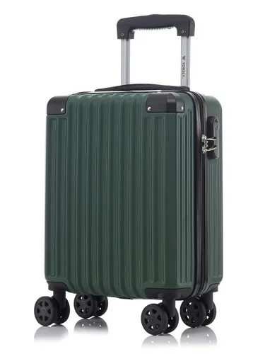 yonsly Trolley Reisekoffer S Dunkelgrün mit 4 Rollen - Robuster Handgepäck Hartschalenreisekoffer aus hochwertigem ABS-Material. 360°-Rollen für mühelose Mobilität und ein integriertes Sicherheitsschloss für sorgloses Reisen.