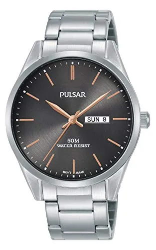 Pulsar Quarzuhr PJ6111X1 mit Edelstahlarmband - Armbanduhren für Herren, klassische und zeitlose Optik mit hochwertigem Edelstahlarmband für Stil und Langlebigkeit.