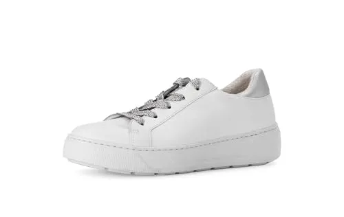 Gabor Leder-Sneakers in Weiß - 37 - Stylische Sneaker aus Glattleder mit verstärkten Kappen und herausnehmbarer Decksohle, ideal für Komfort und modisches Auftreten.