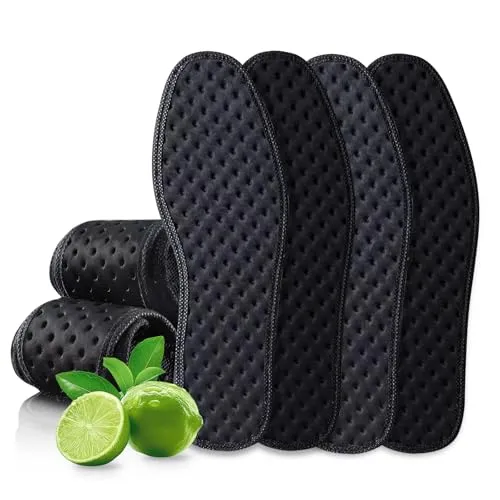 Paar Aktivkohle Einlegesohlen, Arbeit Komfort Innensohlen,handwaschbar Schuhsohle, Aktivkohle Schuheinlagen für Atmungsaktiv, Freizeitschuhe, Sneaker, Laufschuhe, Wanderschuhe (EU39/24.5CM) 2