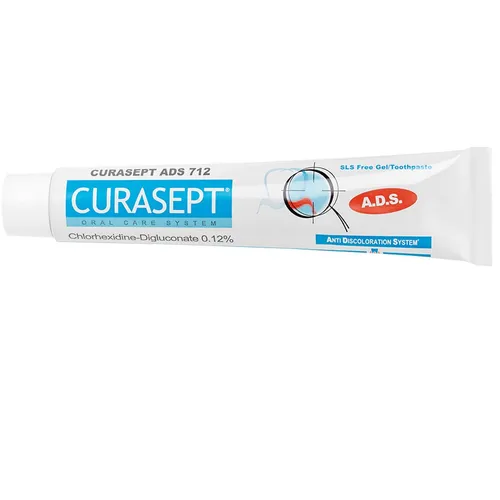 Curasept CURASEPT ADS 712 Gel-Zahnpasta 0,12% CHX - Zahnpasta mit 0,12% CHX + ADS für effektiven Zahnfleischschutz, ideal bei Parodontalproblemen, 75 ml