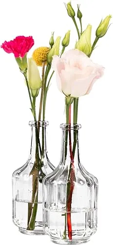 Giessle® Vintage Mini Rillen-Vasen (gewählte Menge: 15) Blumenvase Set Vasen Tischvase Blumenväschen Väschen aus Glas