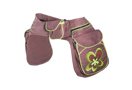 KUNST UND MAGIE Bauchtasche Kunst & Magie Doppel Bauchtasche Sidebag Gürteltasche Festivaltasche