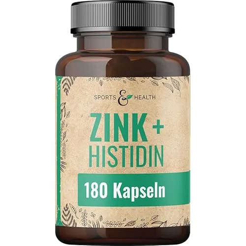 Zink Histidin Kapseln – Hochdosiert mit 25mg pro Tagesdosierung – Hochwertige Zink Kapseln anstatt Tabletten – in Deutschland produziert 180