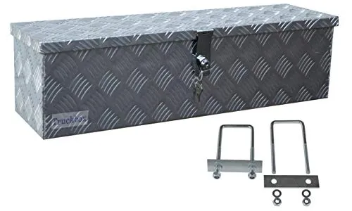 Truckbox D035 - Edelstahlhaus Werkzeugkasten mit Montagesatz - Werkzeugkasten in Alu Riffelblech, 35 Liter Volumen, ideal für Transport und Aufbewahrung. Inkl. Montagesatz MON4002 für einfache Installation.