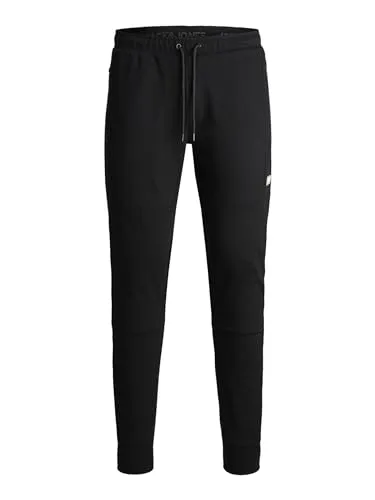 Jack & Jones AIR SWEAT PANTS schwarz XL - Modische Sweatpants aus 60% Polyester und 40% Baumwolle, ideal für Wanderungen oder Freizeitaktivitäten, mit praktischen Eingrifftaschen und Kordelverschluss.