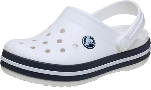Crocs Crocband Clog in Weiß/Marineblau von Crocs