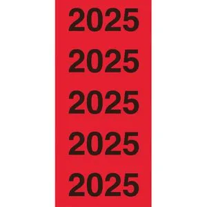 Zweckform Jahreszahlen 43-225, 2025, Aufkleber, 60 x 24mm, selbstklebend, 100 Etiketten