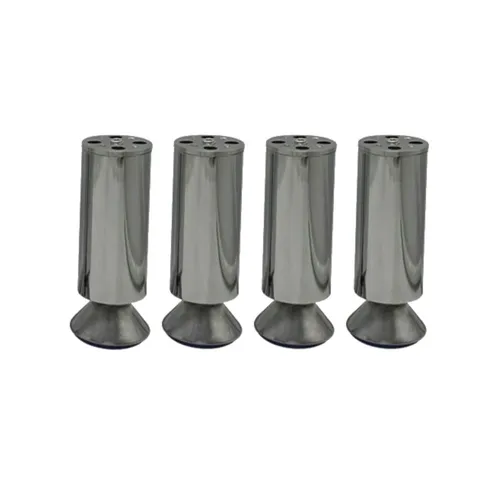HOOZ Möbelfuß Möbelfüße 4er Set Chrom – Höhenverstellbar – 80–150 mm – Möbelbeine, (Set, 4-St., 15 cm), in 4 verschiedenen Größen