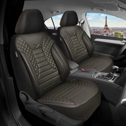 Maß Schonbezüge für VW T6 Caravelle PS804 - Sitzbezug-Set für Fahrer und Beifahrer, atmungsaktiv und airbagfreundlich für optimale Sicherheit und Komfort. Einfache Installation und waschbar.