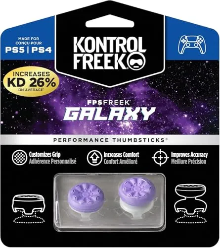 KontrolFreek FPS Freek Galaxy Lila für PlayStation 4 (PS4) und PlayStation 5 (PS5) - Performance Thumbsticks - 1 x Hoch, 1 x Mittel - Lila