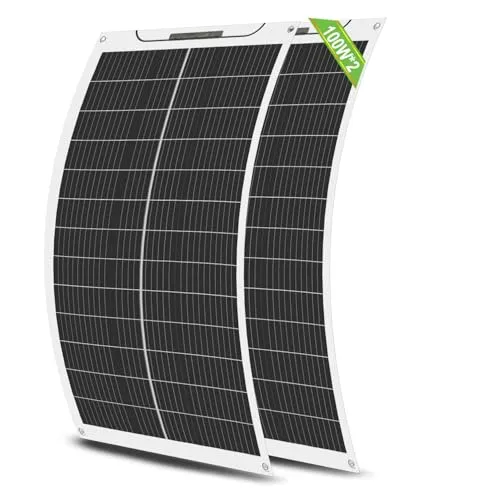 ECO-WORTHY 200W Flexibel Solarpanel 2 Stücke 100W Solarpanel 12V, Monokristalline Solarmodul mit Kabel für 12V Batterien Wohnmobil Auto Boot Camping