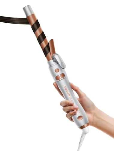 SHEGLAM Rotierender Lockenstab 25mm - Lockenstäbe für mühelose Beach Waves mit selbstrotierender Walze, 60 Sekunden Aufheizzeit und 5 Hitzestufen für langes Haar – für salonmäßige Ergebnisse!