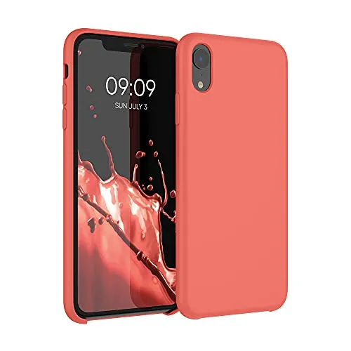 kwmobile Handyhülle für Apple iPhone XR Hülle - Case Silikon - Kabelloses Laden - Schutzhülle Cover in Leuchtende Koralle