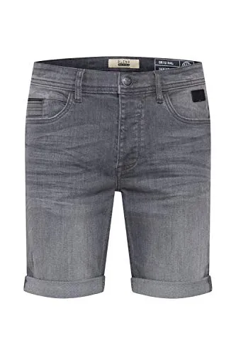 Blend BHMartels Herren Jeans Shorts Kurze Denim Hose mit Destroyed-Optik Stretch 5-Pocket-Form Baumwollmischung Regular fit, Größe:XL, Farbe:Denim Grey (76205)