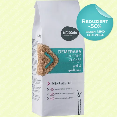 Angebot -50% MHD | Naturata Bio Demerara Roh-Rohrzucker | vegan | vegetarisch