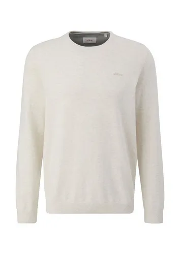 s.Oliver Baumwollpullover mit Logo-Stickerei - Stylischer Baumwollpullover mit Regular Fit, Rundhalsausschnitt und Rippbündchen. Ideal für einen lässigen Look und hohen Tragekomfort.
