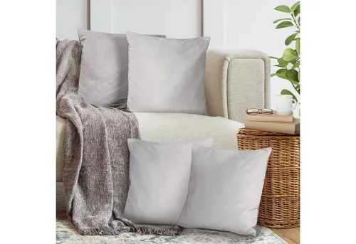 Cozyor Kissenbezug Samt Kissenhülle in diversen Größen & Farben, Sofakissen Bezug, (4 Stück), hellgrau Moonlight, weiches Samtkissen 40x40 cm mit Reißverschluss