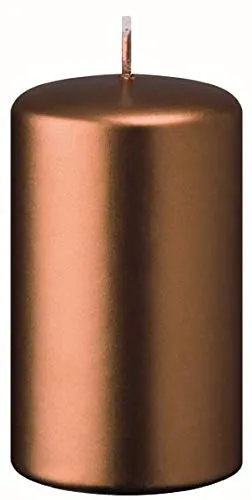 4er Adventskerzen Set Kupfer, 6 x Ø 5 cm - Stumpenkerzen für den Adventskranz, elegantes Kupferdesign für festliche Stimmung und stimmungsvolles Licht.
