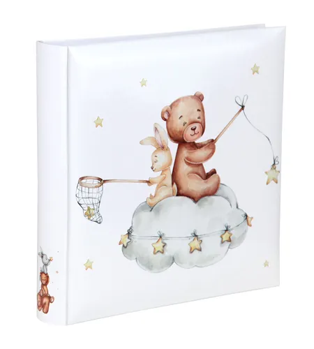 Bear & Hase Fotoalbum 30x30 cm 100 weiße Seiten Baby Kinder Foto Album Fotobuch