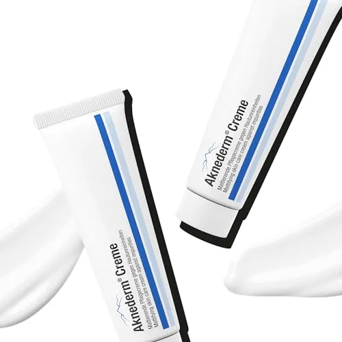 aknederm Creme 2x30g - mattierende Gesichtscreme gegen Pickel & unreine Haut - talgregulierende Feuchtigkeitscreme für ein ebenmäßiges Hautbild - Anti Pickel mit Zinkoxid & ohne Parfüm