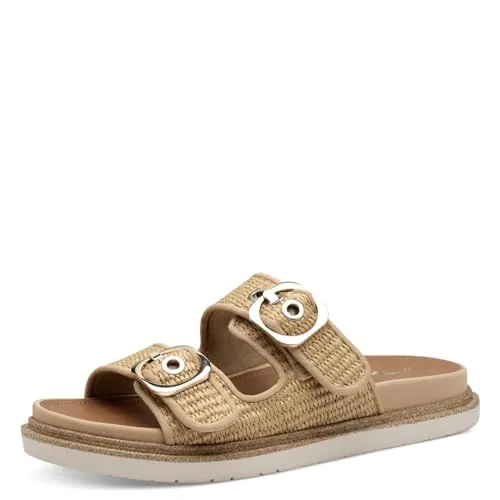 Tamaris Pantolette Damen Vegan Flach braun, EU 39 - Pantoletten für Damen, vegan und umweltfreundlich, mit bequemer Decksohle für ein angenehmes Laufgefühl und optimalen Komfort bei jedem Schritt.
