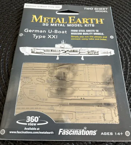 Metal Earth German U-Boat Type XXI | 3D Metall Modellbau | NEU OVP | MMS121
