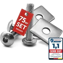 Qualinos Doppelstabmattenzaun Befestigung Klemmplatten Set aus Edelstahl - Hochwertige Klemmplatten und Schrauben aus rostfreiem Edelstahl für optimale Zaunbefestigung. Langlebig, stabil und mit Diebstahlschutz. Ideales Zubehör für deinen Doppelstabmattenzaun.