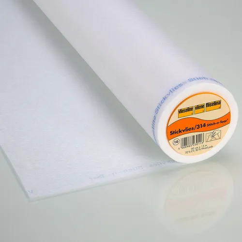 0,5m VLIESELINE Stickvlies 314 Stitch-nTear weiß 90cm breit Freudenberg Vilene