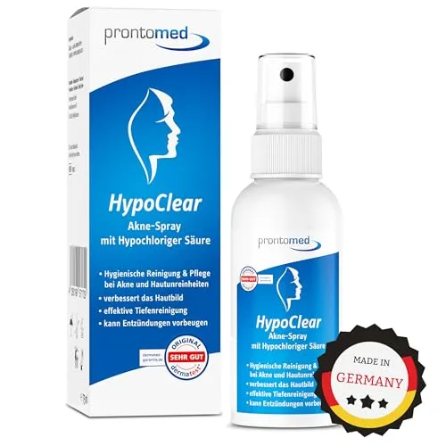 Produktbild Prontomed HypoClear Akne-Spray 75ml – Effektive Hautpflege mit hypochloriger Säure/Hypochlorus Acid | bei Akne, Hautunreinheiten und Rötungen | Für klare, gesunde Haut – schonend und wirksam!