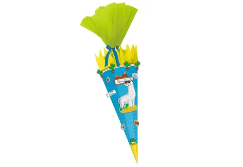 Ursus - Ludwig Bähr Schultüte Ursus Bastelschultüte Easy Line Lama blau 6eckig 68cm