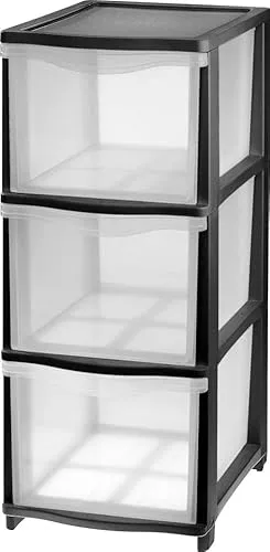 Tontarelli Schubladenturm Cover Line mit Rollen 3 x 13,5 L schwarz