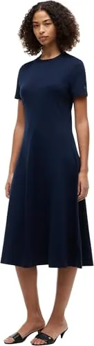 Tommy Hilfiger Midikleid INTERLOCK F&F MIDI DRESS in blau von Tommy Hilfiger