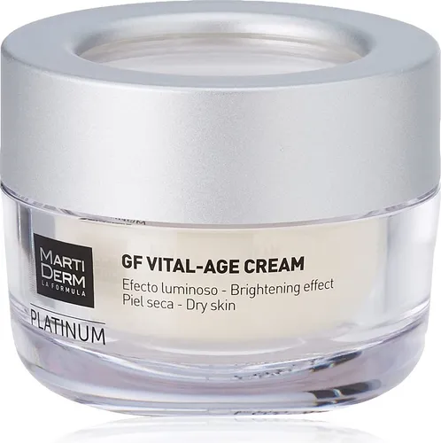 Martiderm Platinum GF Vital-Age Cream - Gesichtscreme für trockene Haut mit SPF 15, bietet lang anhaltende Feuchtigkeit und revitalisiert die Hautstruktur. Ideal für jugendliche Vitalität und Schutz.