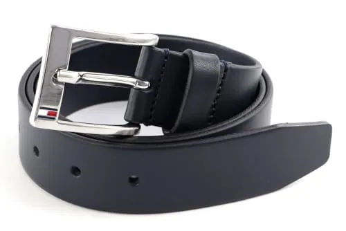 Tommy Hilfiger Herren Gürtel New Aly Belt, Blau (Midnight), 90 cm