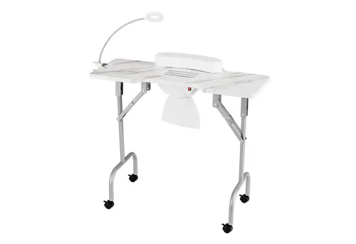 COSTWAY Maniküre-Pediküre-Set, Maniküretisch klappbar mit LED