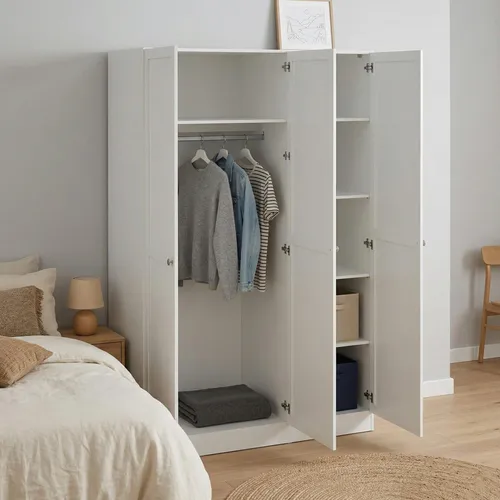 Tilda Kleiderschrank 3 Türen, 147x61,69 cm, Weiß