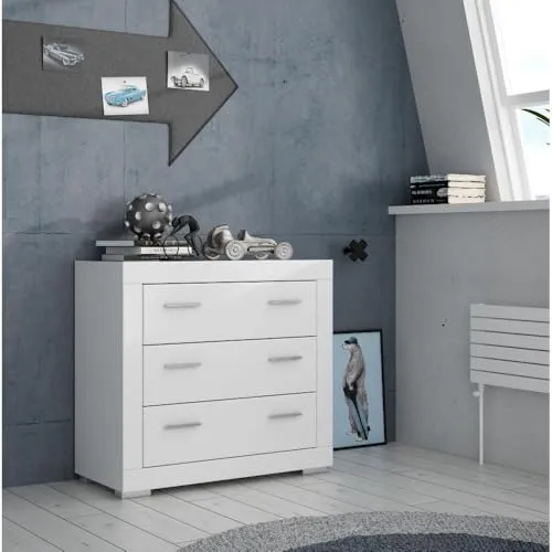 FORTE Snow Kommode mit 3 Schubladen
