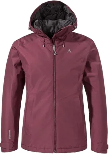 Schöffel Damen Ins Jacket Style Wildkar WMS, wetterfeste Outdoorjacke - Funktionsjacke aus 2-lagigem VENTURI Material, wasserdicht und atmungsaktiv, ideal für wechselhaftes Wetter, mit verstellbarer Kapuze und praktischen Taschen.