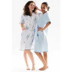 Consult-Tex Nachthemd Doppelpack Kurzarm Nachthemd (Set, 2-tlg., 2er-Pack) bequem zu Tragen blau 40/42