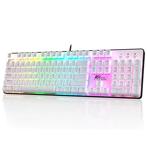 RK ROYAL KLUDGE RK920 Mechanische Tastatur in voller Größe, Gaming-Tastatur mit Regenbogenbeleuchtung, Mechanische Tastatur mit 104 Tasten und Nummernblock, taktiler brauner Schalter,QWERTY