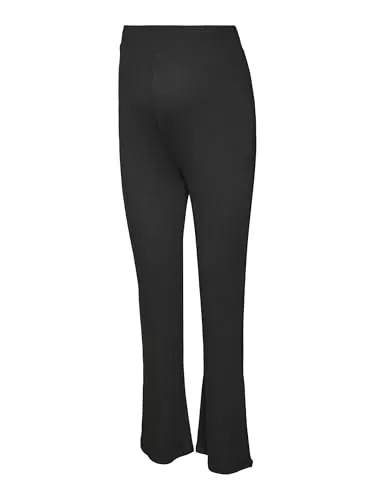 MAMA.LICIOUS Damen MLBRYNJA Flare Jersey A. NOOS Leggings, Schwarz, L - Leggings für Schwangere mit Bauchbündchen für optimalen Komfort und Halt, ideal für stilvolle und bequeme Schwangerschaftsmode.