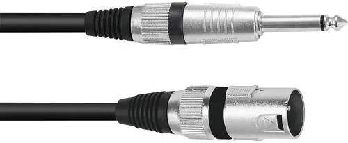 Omnitronic 3022519A XLR Adapterkabel [1x XLR-Stecker 3 polig - 1x Klinkenstecker 6.3 mm (mono)] 0.90 m Schwarz