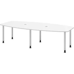 bümö Ovaler Konferenztisch 280x130 cm in weiß von bümö