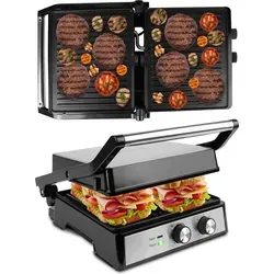 MalTec Elektrogrill XXL 2500 W – 3-in-1 Kontaktgrill & Tischgrill