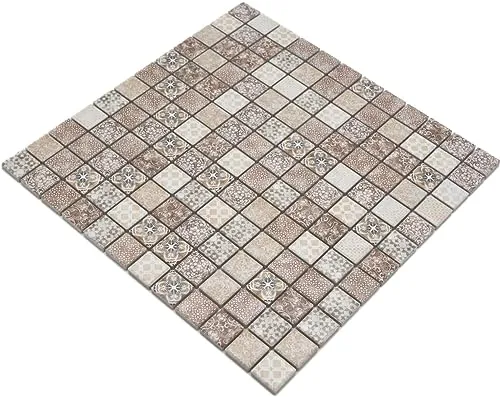Jasba Mosaik Keramik Steinzeug beige-braun matt Retrooptik Küche Bad Dusche 1 Mosaikmatte
