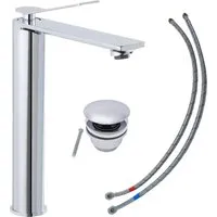 Schöner Wohnen Waschtischarmatur Viola - Elegante Chromarmatur für Aufsatz-Waschtische - Waschbeckenarmaturen mit wassersparender Mischdüse für bis zu 5 l/min. Ideal für modernes Badezimmerdesign und schnelle Installation dank Schaftbefestigung.