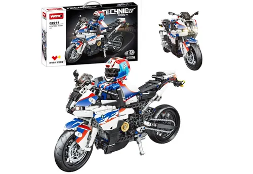 COIL Spielbausteine, Bausteinset, Bauklötze, Baukasten, Motorrad, Spielbauklötze, (1036 St), für Kinder ab 6 Jahren