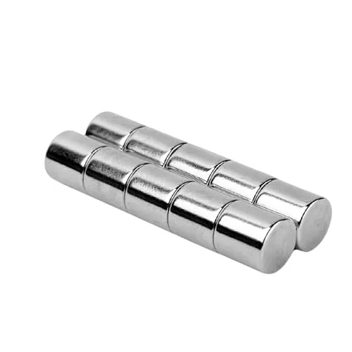 Strong Magnets Neodym Magnet - Rund 8 x 8 mm - 10 Stück - Extra stark, hält bis 2,3kg - Für Magnettafel, Kühlschrank, Whiteboard, Pinnwand, Büro