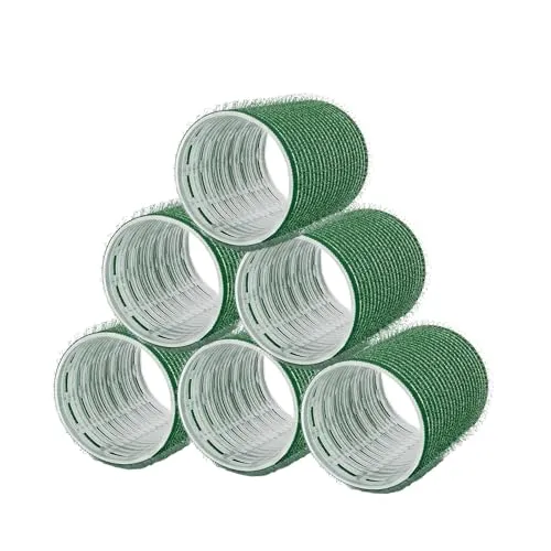 PONIK’S PROFESSIONAL Lockenwickler Mittelgroß – Haarrollen 48mm Set 6 Stück & Klettwickler Mittel – Haarwickler Für Wellen Ohne Hitze, Heatless Curls Und Mittellanges Haar, Grün
